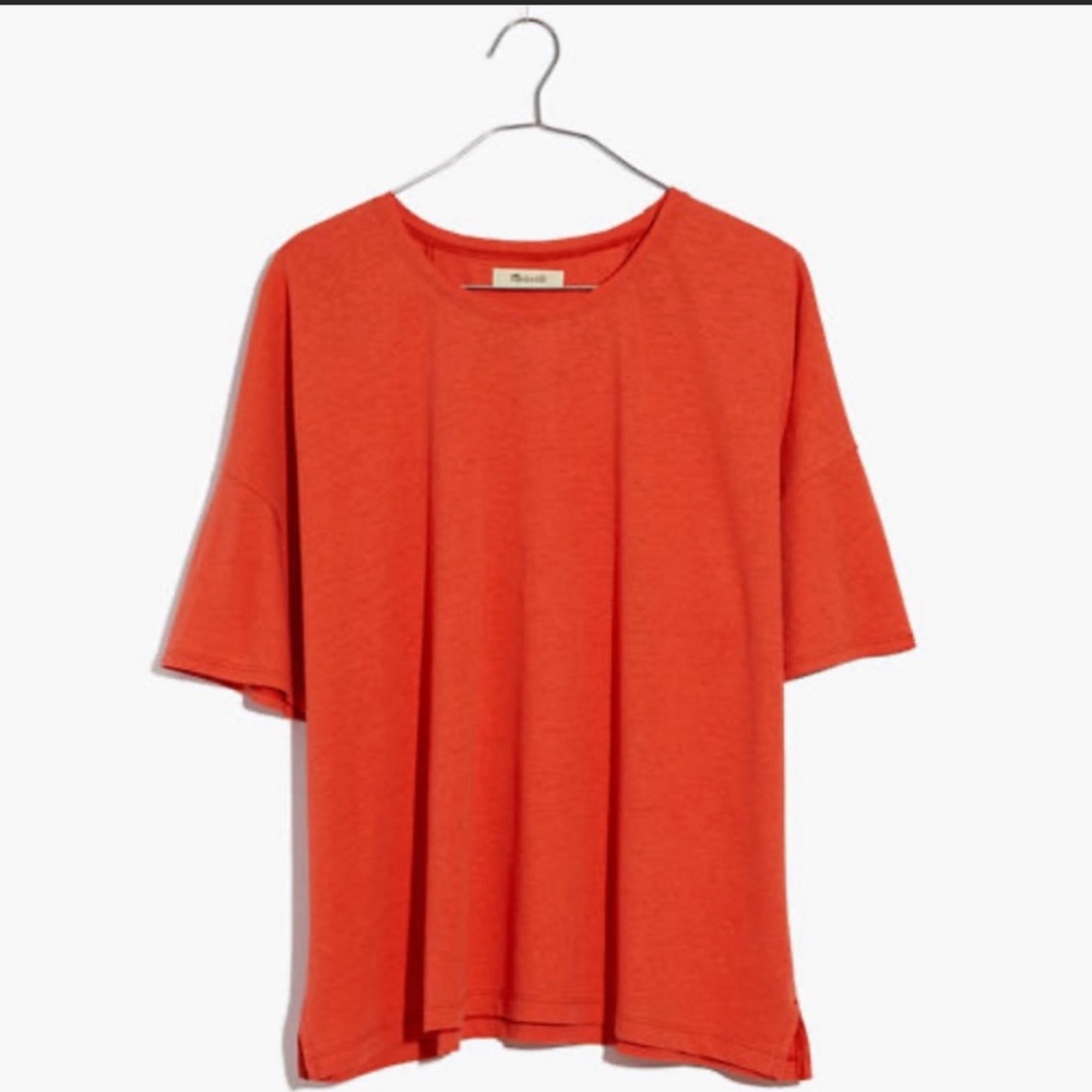 NWOT Madewell Raw Edge Hangout Tee - Thai Chili